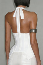 Lace-Up Waist Deep V Neck Corset