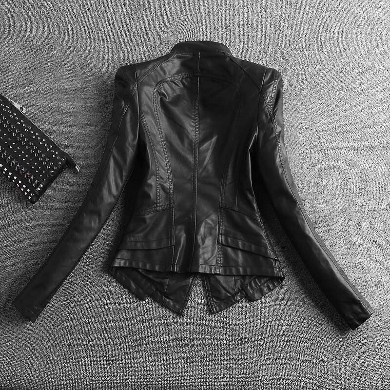Versatile Stand Collar Slim Moto Short Jacket Secondary image