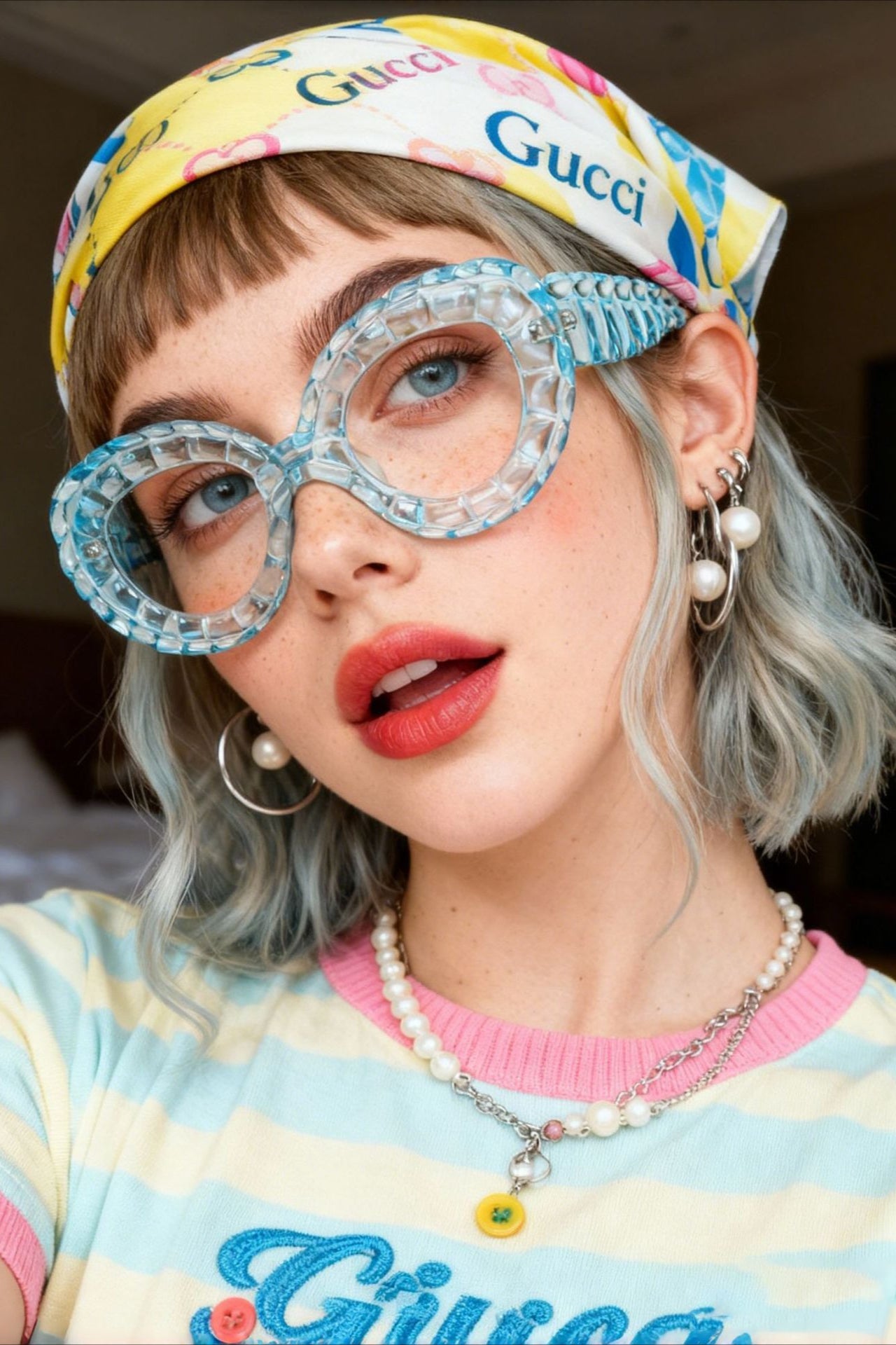 Crystal Oversized Cat Eye Glasses