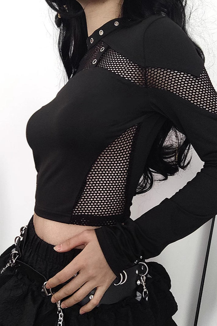 Gothic Hollow Out Mesh T-Shirt Secondary image