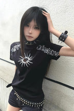Retro Slim Fit Alt-Girl Short Sleeve T-shirt
