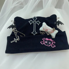 Y2K Gothic Punk Cat Ear Knit Hat