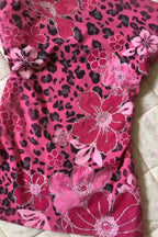 Pink Leopard Floral Tube Top