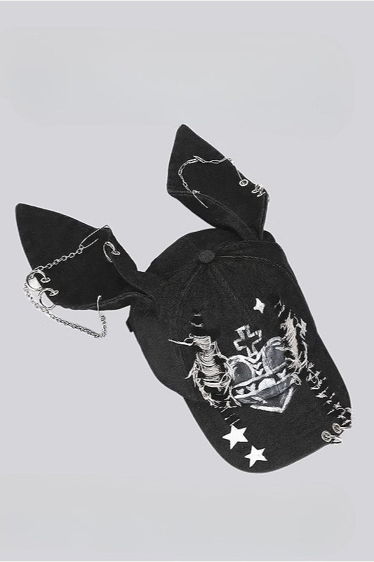 Y2K Street Bunny Ear Baseball Hat