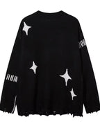 Vintage Distressed Punk Slouchy Knit  Sweater