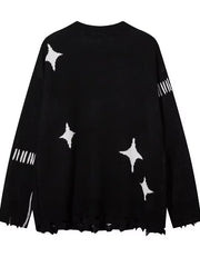 Vintage Distressed Punk Slouchy Knit  Sweater