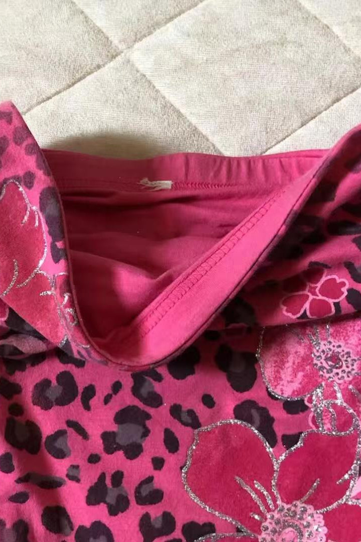Pink Leopard Floral Tube Top