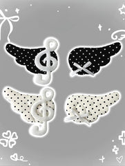 Polka Dot Musical Note Angel Wing Hair Accs