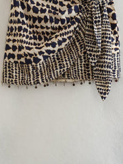 Fashion Printed Double Placket Mini Skirt