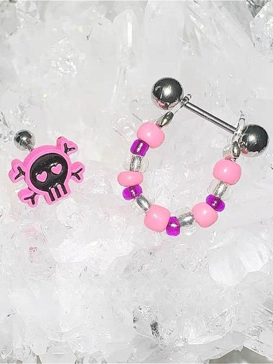 Y2K Millennium Hot Girl Skull Earrings