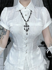 Alt Style Lace Splice Blouse