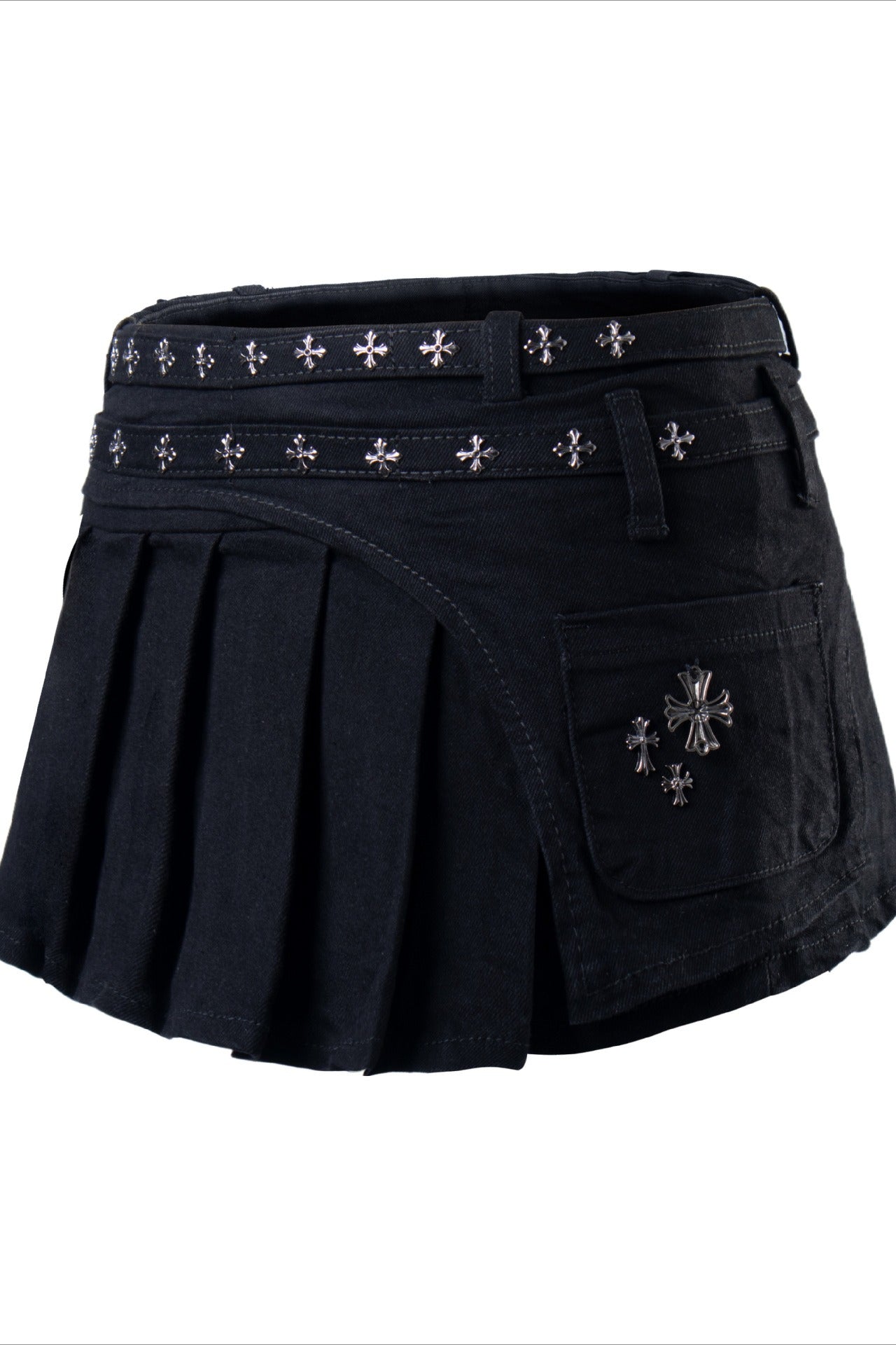 Studded Pleated Mini Skirt Secondary image