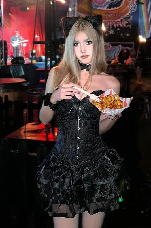HalloweenSexy Kitty Corset Dress with Puffy Skirt Secondary image