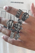 Punk Dark Bat Crown Ring