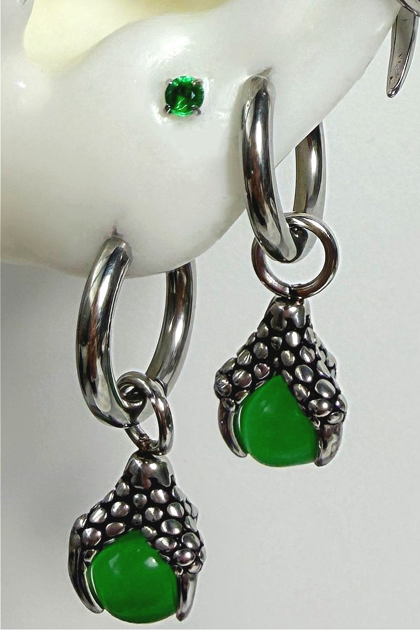 Snake Eye Green Abyss Punk Earrings Secondary image