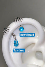 Claw Detail Colored Drop Earrings