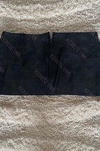 Black Grommet Zip Mini Skirt