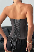 Contrast Cup Front Lace Corsets