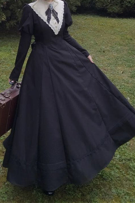 Dark Gothic Nun Long Sleeve Maxi Dress Main image