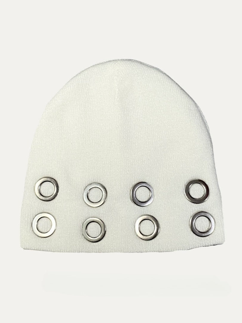 Punk Metal Ring Hole Beanie Hat Secondary image
