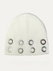 Punk Metal Ring Hole Beanie Hat