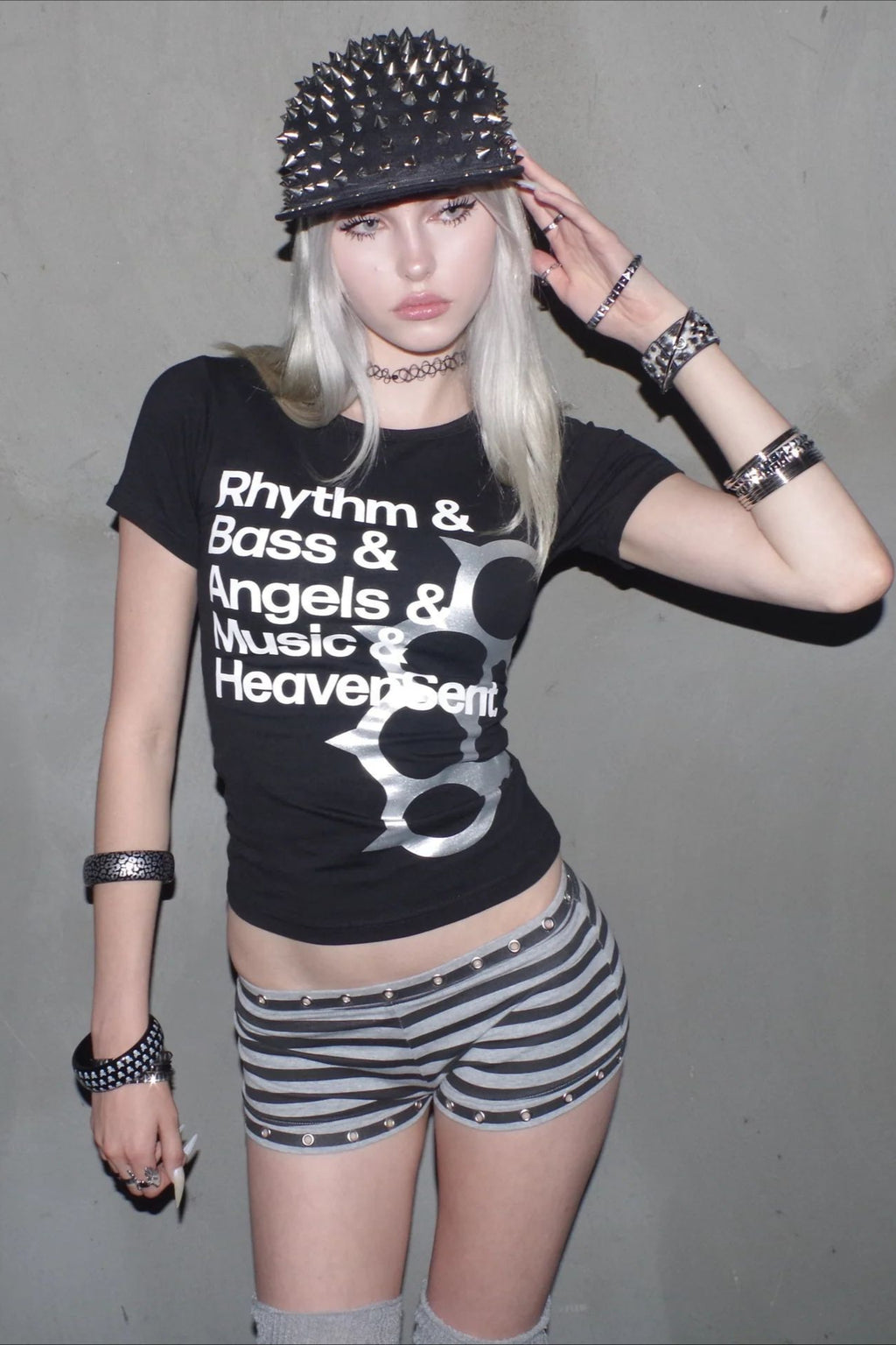 Edgy Subculture Y2K Striped Summer Shorts