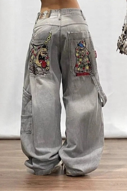 Y2K Gothic Men's Baggy Wide Leg Denim Pants Main image