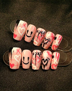 Millennial Hot Girl Black Pink Press On Nails