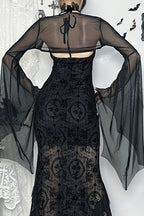 Gothic Batwing Sleeve Mesh Coat