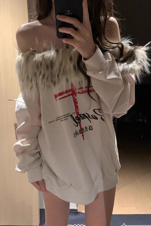 Sweet Spicy Off-shoulder Long Sleeve Knit Top Main image