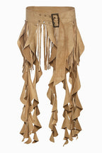 Vintage Metal Buckle Frilled Tassel Belt