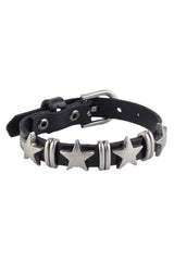 Gothic Punk Star Leather Bracelet