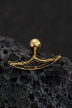 Gothic Hollow Crescent Earrings
