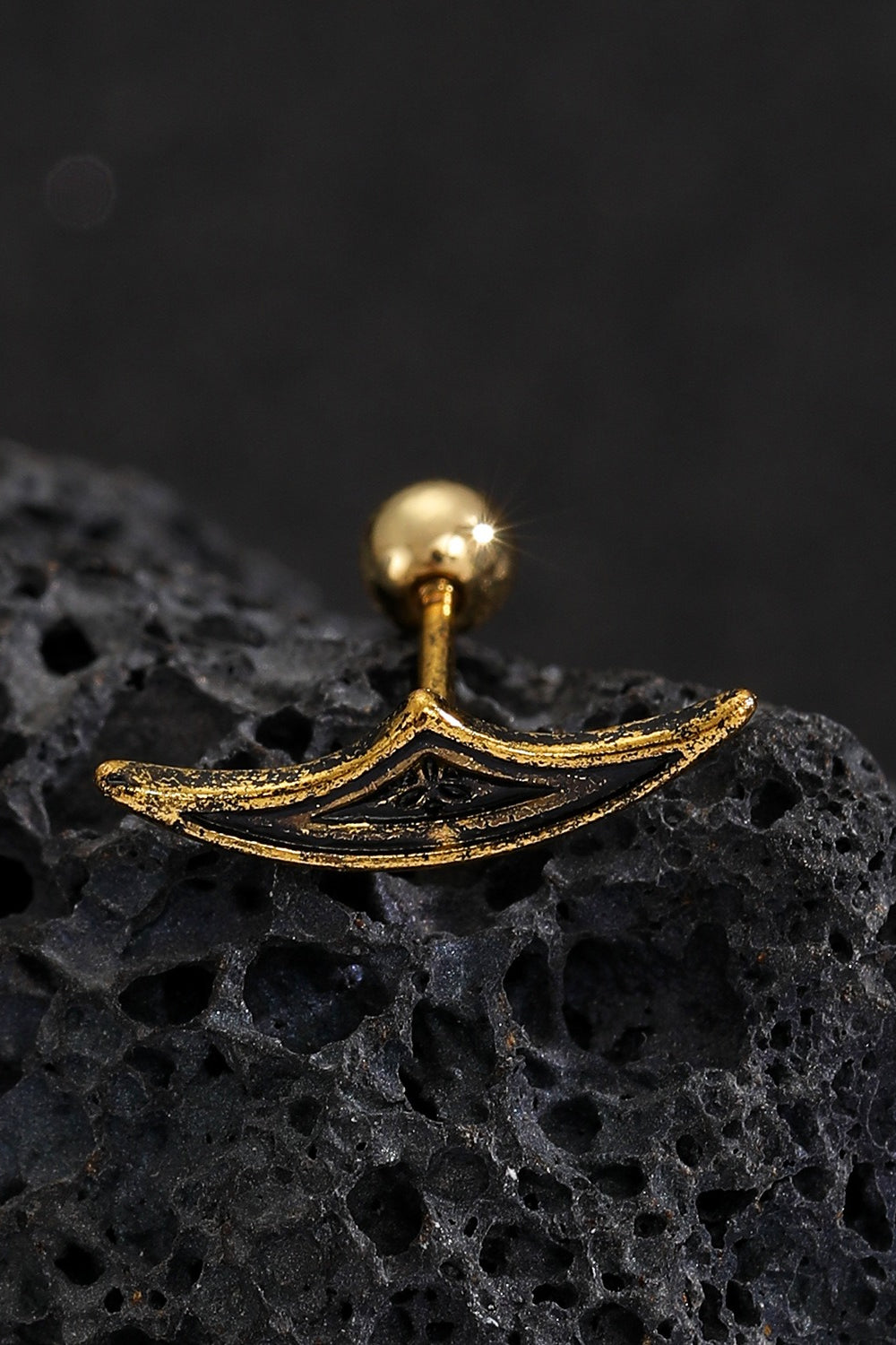 Gothic Hollow Crescent Earrings