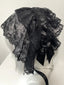 Gothic Lolita Maid Black Lace Bow Veil Hat