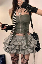 Y2K Kawaii Flared Mini Skirt