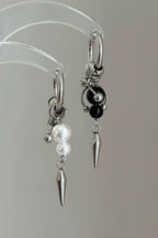Punk Geometric Pearl Stud Earings