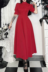Gothic Puff Sleeve Maxi Dress