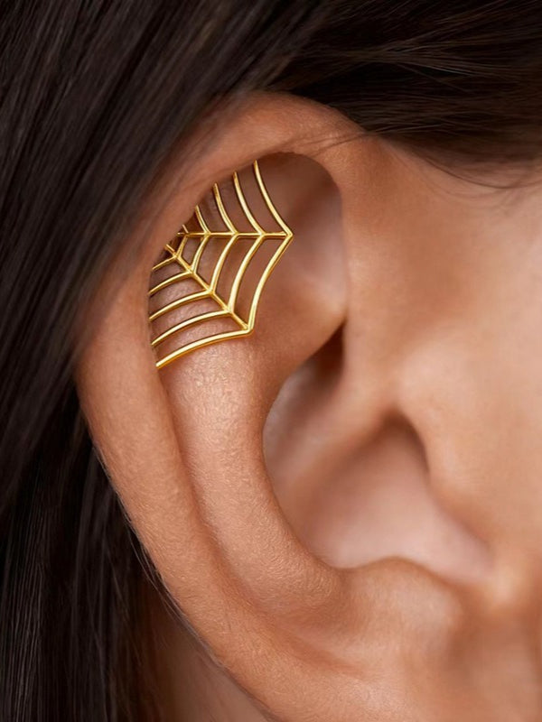 Gothic Hollow Spider Web Earrings Secondary image