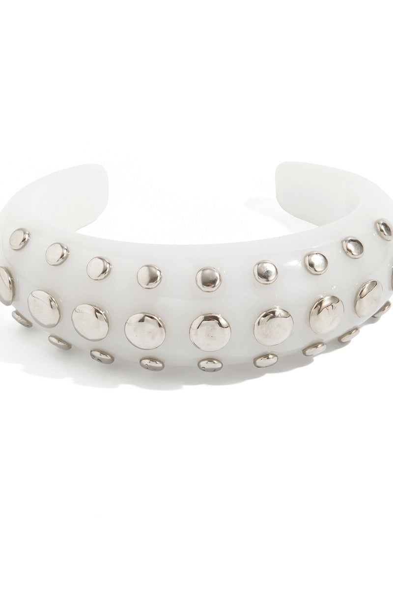Vintage Tie Dye Studded Resin Open Bracelet