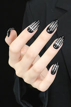 Gothic Black Gem Drip Design Press On Nails