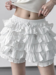 Gothic Dark Cross Ballet Bubble Shorts