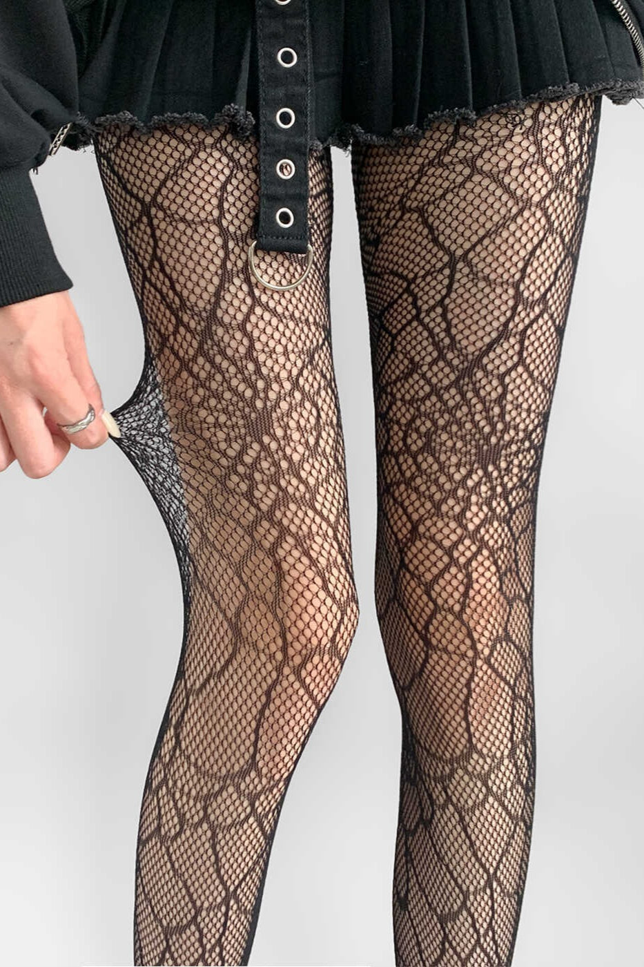 Dark Harajuku Gothic Spider Web Fishnet Tights Main image