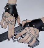 Dark Punk Half Finger Chain Bracelet