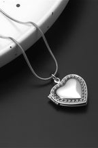 Silver Vintage Carved Heart Necklace