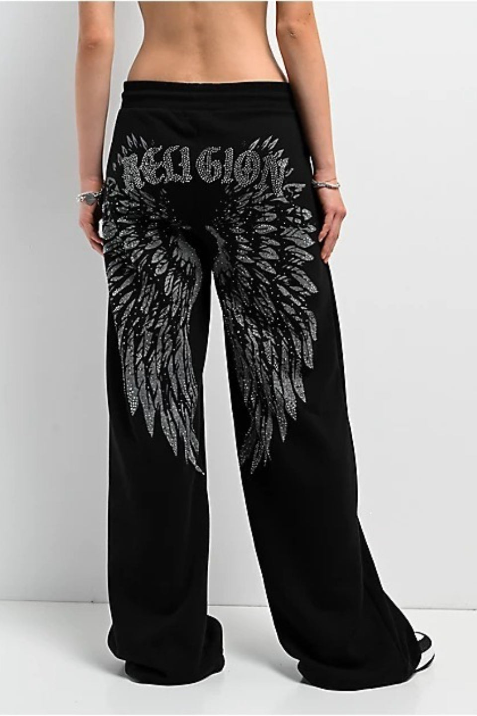 Assorted Rhinestone Graphic Wide Leg Pants Secondary image