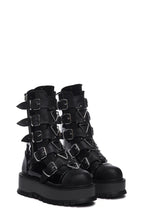 Multi-Buckle Platform Combat Boots