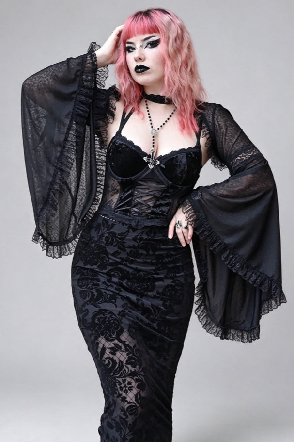Lace Edge Bell Sleeve Cardigans