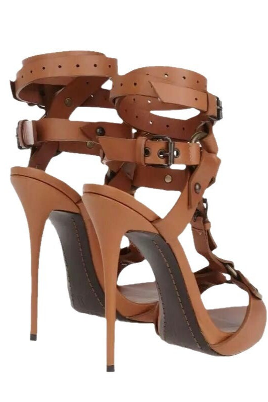 Strappy Studded Stiletto Sandals