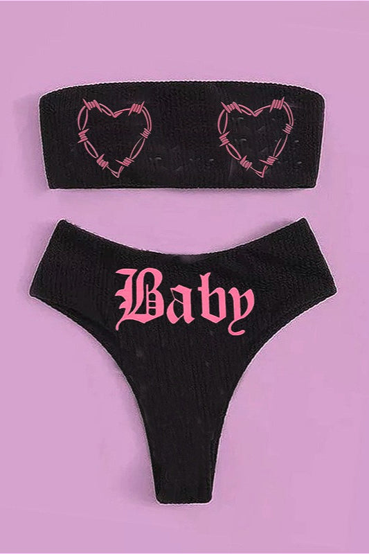 Sexy Gothic Skull Bandeau Swimwear Main image